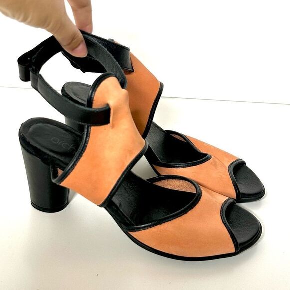 Arche Womens Leiga Heeled Slingback Sandal Coral Peach Size 38 - Picture 2 of 8